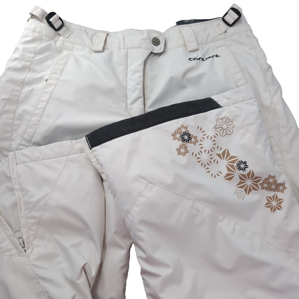 Convert Columbia Womens Snow Pants Cream Insulated Ski Snowboard Graphic L 32X30